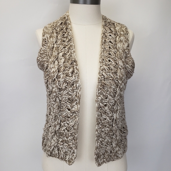 GAP open front cable knit sweater vest size XS - Picture 1 of 8
